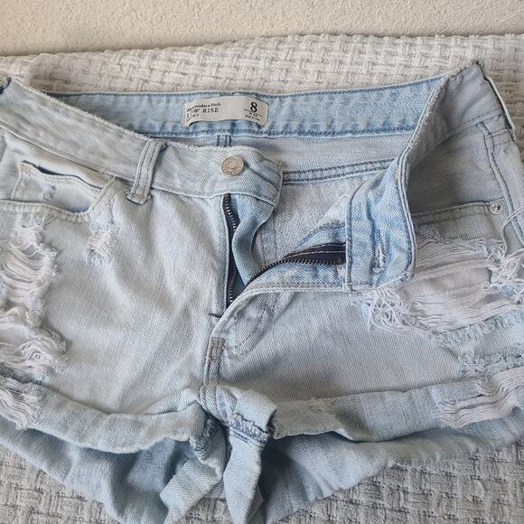 American Eagle Outfitters Blue Distressed Jean Shorts Size 8 29W - Picture 4 of 11